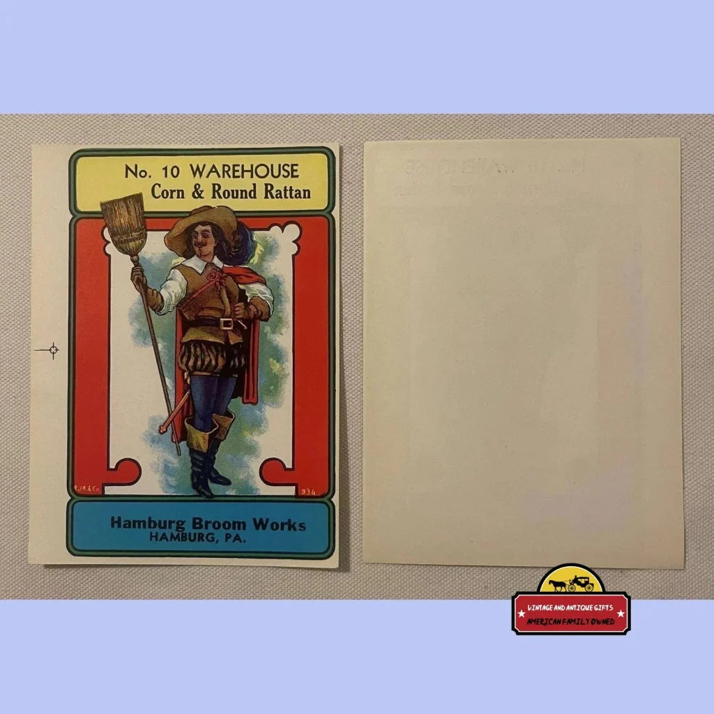 Rare Antique Vintage Warehouse Broom Label Wall Art