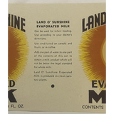 Rare Antique Vintage 1920s Sunshine Label from Suwanee Food