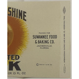 Rare Antique Vintage 1920s Sunshine Label from Suwanee Food