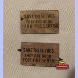 Rare Antique American Navy Tin Tobacco Tag with Intact Backing