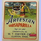 Rare 1930s M. T. Dwyer Antique Vintage Artesian Labels