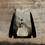 Victorian Castle in the Mist Polyester Hoodie