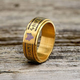 Viking Animal Runes Stainless Steel Spinner Ring