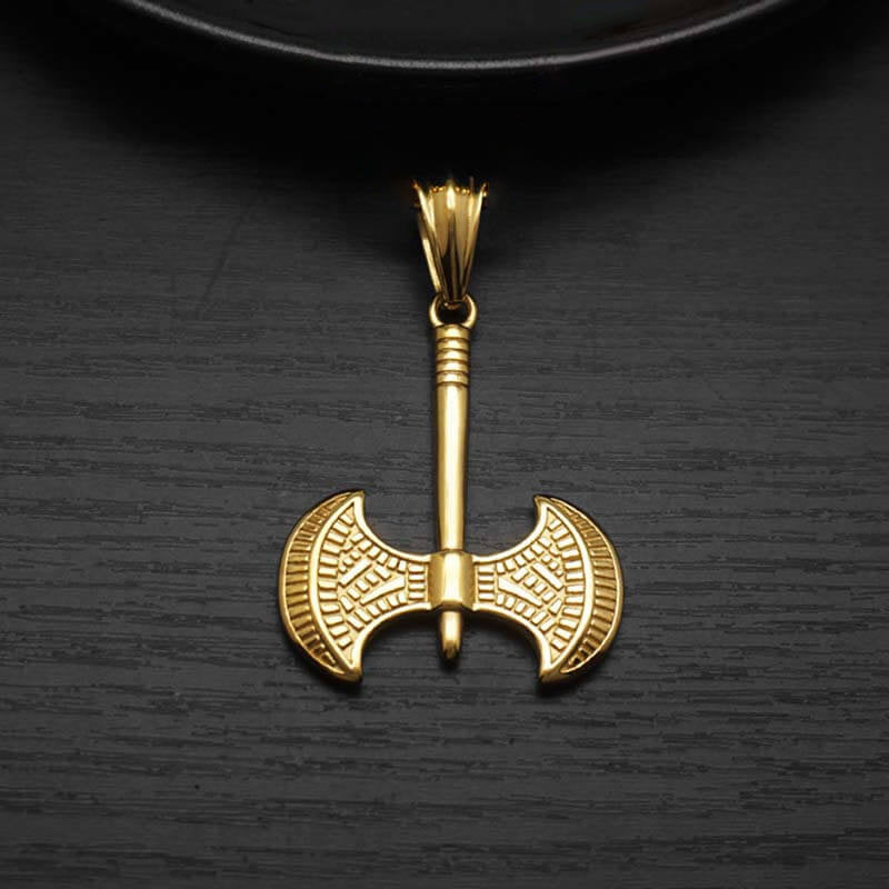 Colgante de acero inoxidable con hacha de batalla vikinga