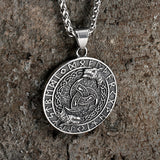 Viking Celtic Wolf Runes Stainless Steel Pendant