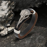 Viking Crow Head Stainless Steel Bracelet