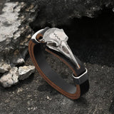 Viking Crow Head Stainless Steel Bracelet