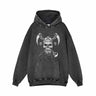 Viking Double Axe Skull Vintage Washed Hoodie