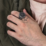 Viking Helm of Awe Stainless Steel Skull Ring