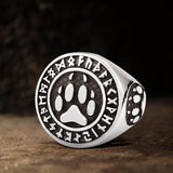 Viking Letter Bear Claw Stainless Steel Ring