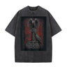Viking Norse Thor's Mjolnir Raven Washed T-shirt
