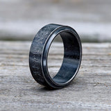 Viking Runes Carved Stainless Steel Spinner Ring