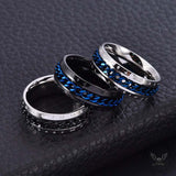 Viking Runes Chain Spinner Stainless Steel Ring
