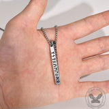 Viking Runes Mobius Bar Stainless Steel Necklace