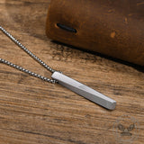 Viking Runes Mobius Bar Stainless Steel Necklace