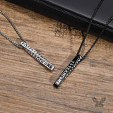Viking Runes Mobius Bar Stainless Steel Necklace