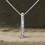 Viking Runes Mobius Bar Stainless Steel Necklace
