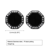 Viking Runes Octagon Stainless Steel Stud Earrings