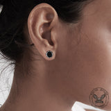 Viking Runes Octagon Stainless Steel Stud Earrings