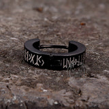Viking Runes Stainless Steel Huggie Earrings