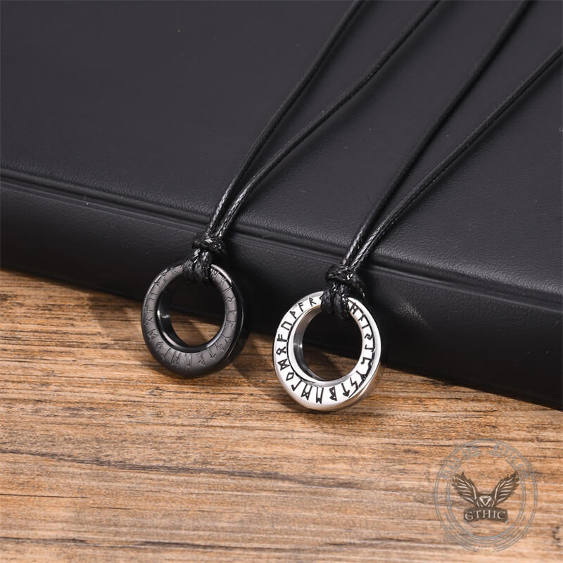 Viking Runes Stainless Steel Urn Necklace