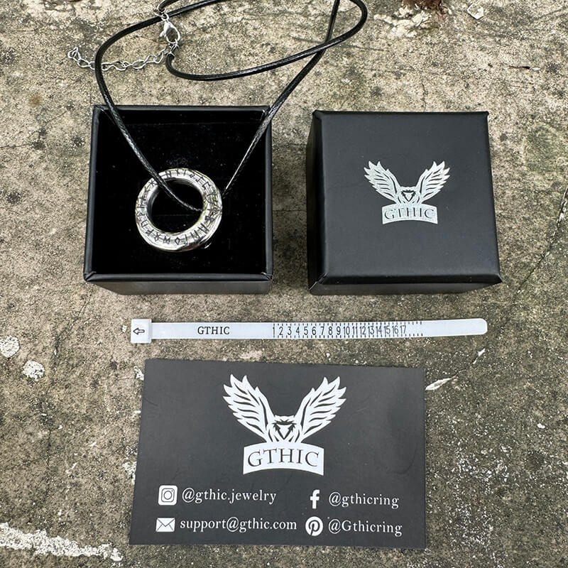 Viking Runes Stainless Steel Urn Necklace