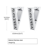 Viking Runes Triangle Stainless Steel Earrings