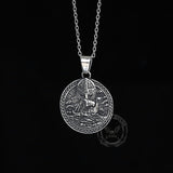 Viking Ship Warrior Stainless Steel Pendant