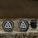 Viking Sigils Stainless Steel Stud Earrings