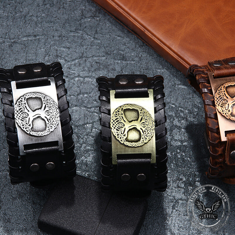 Viking Tree of Life Alloy Leather Bracelet