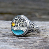 Viking Tree of Life Stainless Steel Amulet Ring
