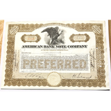 Rare American Bank Note Stock Certificate From the Roaring 20s