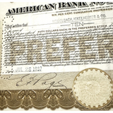 Rare American Bank Note Stock Certificate From the Roaring 20s