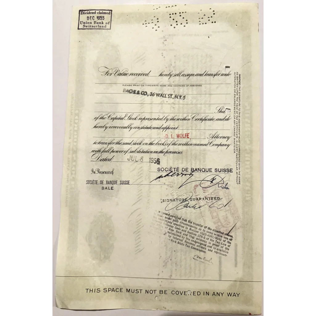 Rare 1950s B&O Railroad Stock Certificate Vintage Collectible