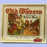 Rare 1940s Old Tavern Lager Beer Label from Warsaw Illinois