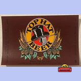 Rare Vintage 1950s Top Hat Beer Label from Cincinnati Brewery