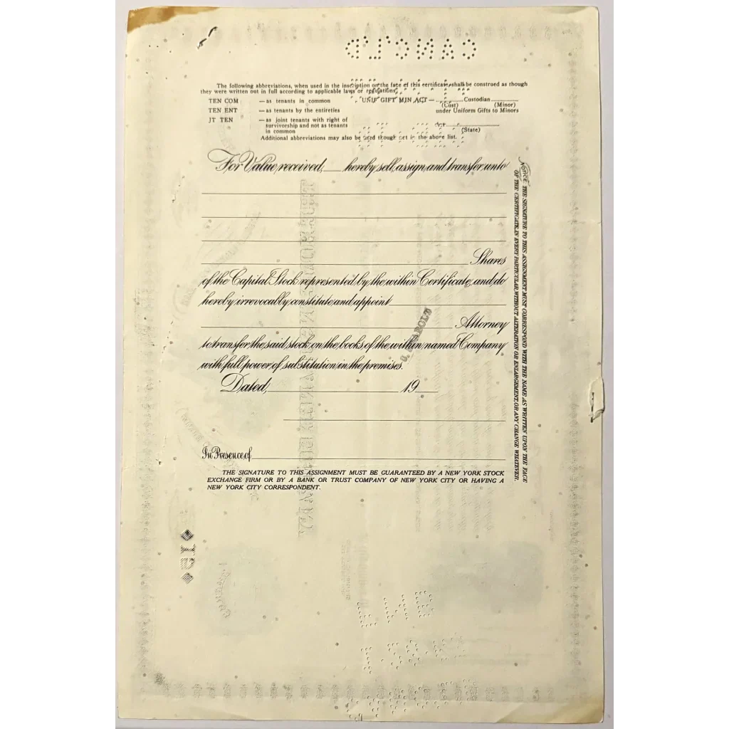 Rare 1950s Home Insurance Company Stock Certificate Discovered