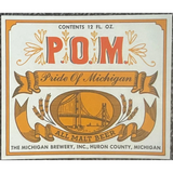 Rare 1950s Pride of Michigan Beer Label Antique Vintage Collectible