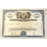 Rare A&P Stock Certificate Blue Vintage Collectible 1950s 1970s