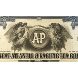 Rare A&P Stock Certificate Blue Vintage Collectible 1950s 1970s