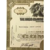 Rare A&P Stock Certificate Vintage Green 1950s 1970s Collectible