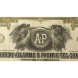 Rare A&P Stock Certificate Vintage Green 1950s 1970s Collectible