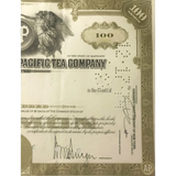 Rare A&P Stock Certificate Vintage Green 1950s 1970s Collectible