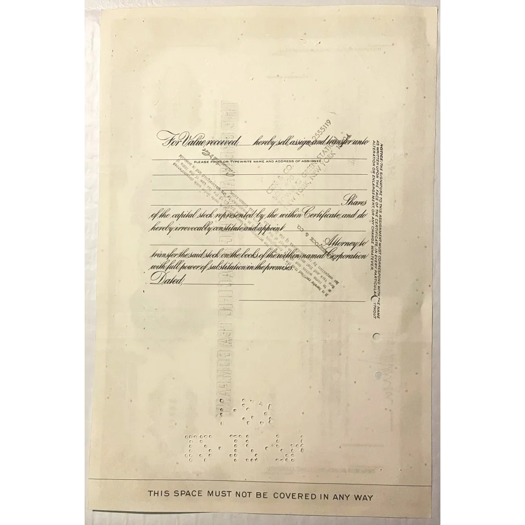 Rare A&P Stock Certificate Vintage Green 1950s 1970s Collectible