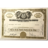 Rare A&P Stock Certificate Vintage Green 1950s 1970s Collectible