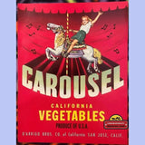 Rare 1950s Carousel Crate Label Captures Childhood Joy in San Jose