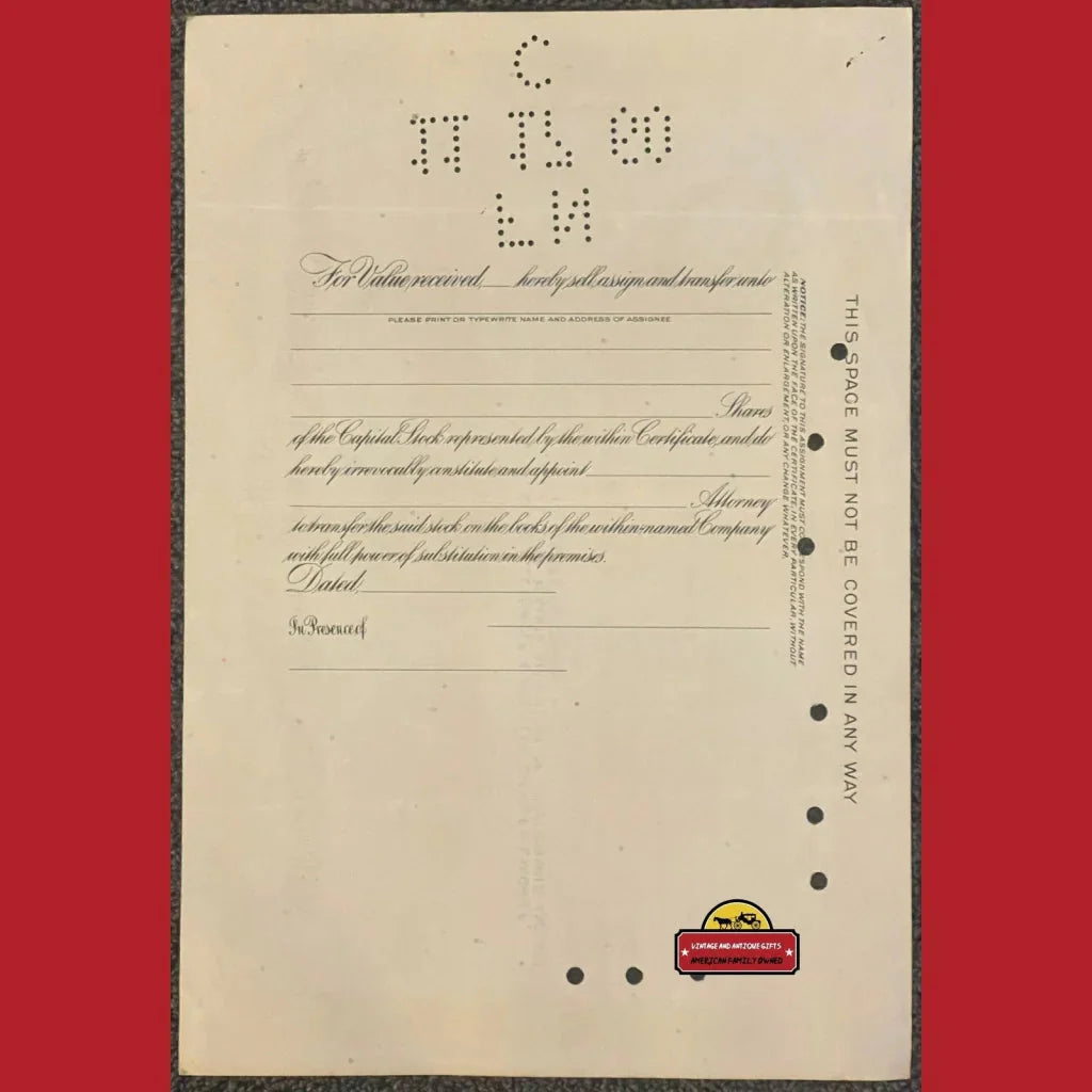 Rare 1950s Delaware Lackawanna Railroad Stock Certificate