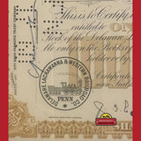 Rare 1950s Delaware Lackawanna Railroad Stock Certificate