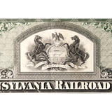 Vintage 1930s - 1950s Pennsylvania Railroad "Pennsy" Stock Certificate, Green