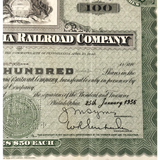 Vintage 1930s - 1950s Pennsylvania Railroad "Pennsy" Stock Certificate, Green